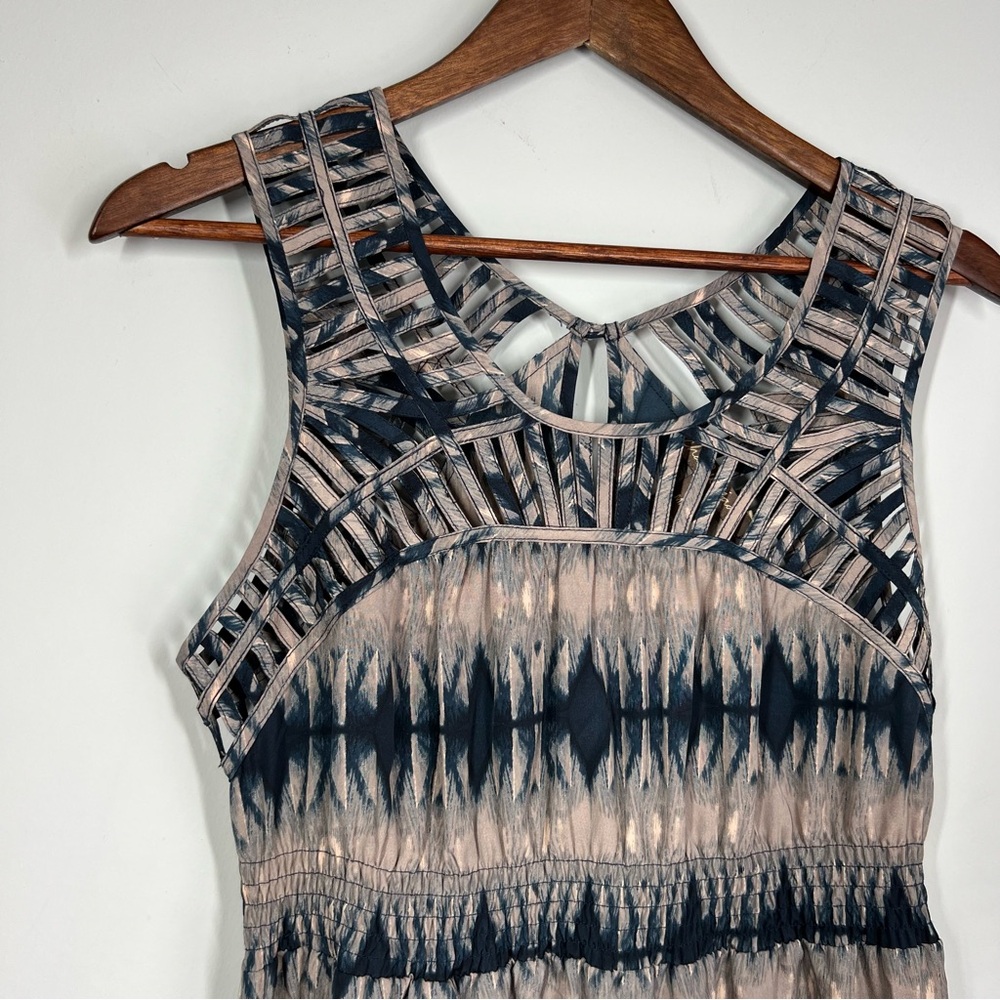Anthropology Charlie Jade Cut Out Smocked Waist Women's Maxi Dress Size M 31625